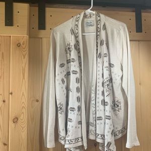 Women’s Cream Colored Aztec Print Cardigan